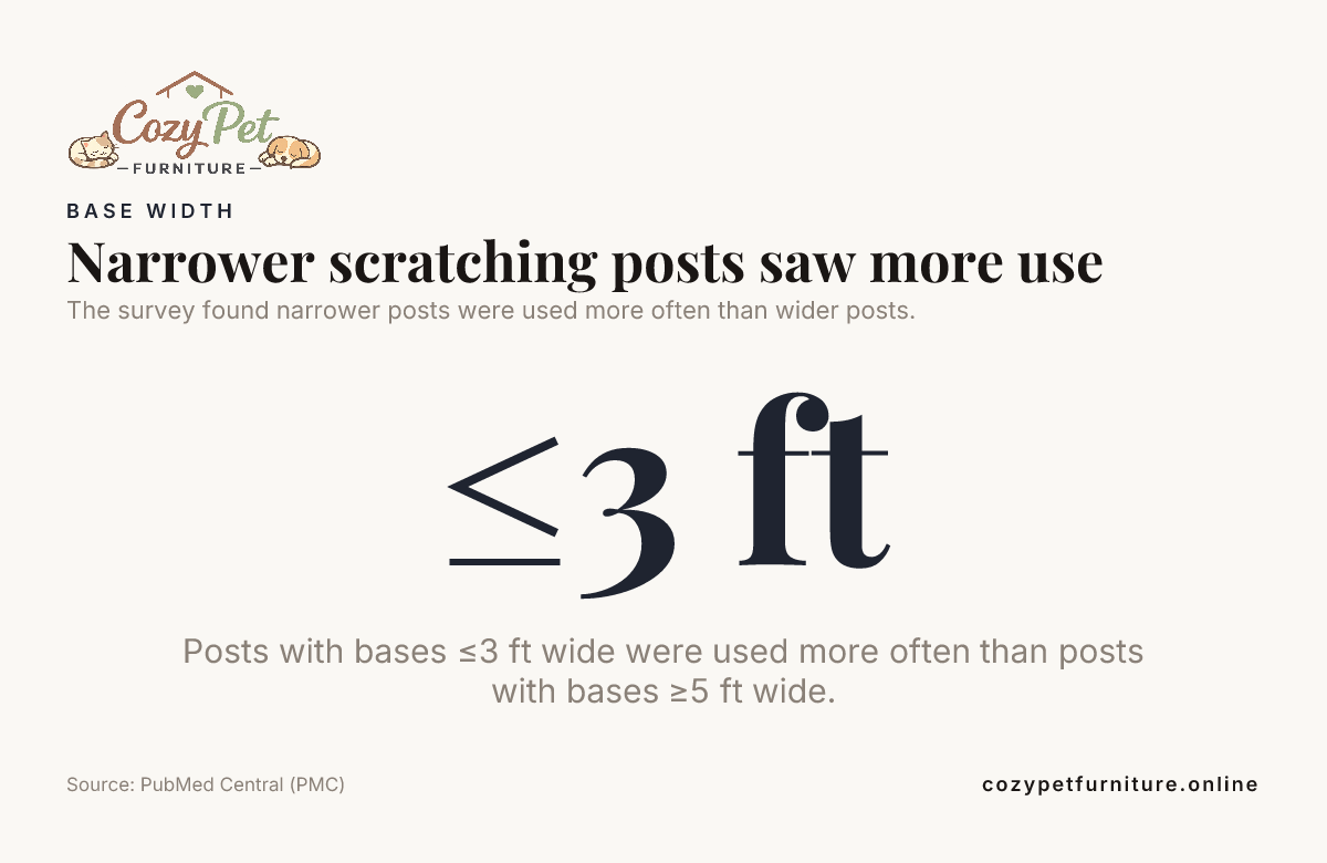 Data card: Narrower scratching posts saw more use